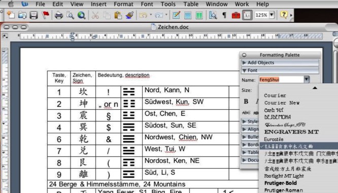 FengShui, Feng shui, Font, Keyboard layout, Lannier